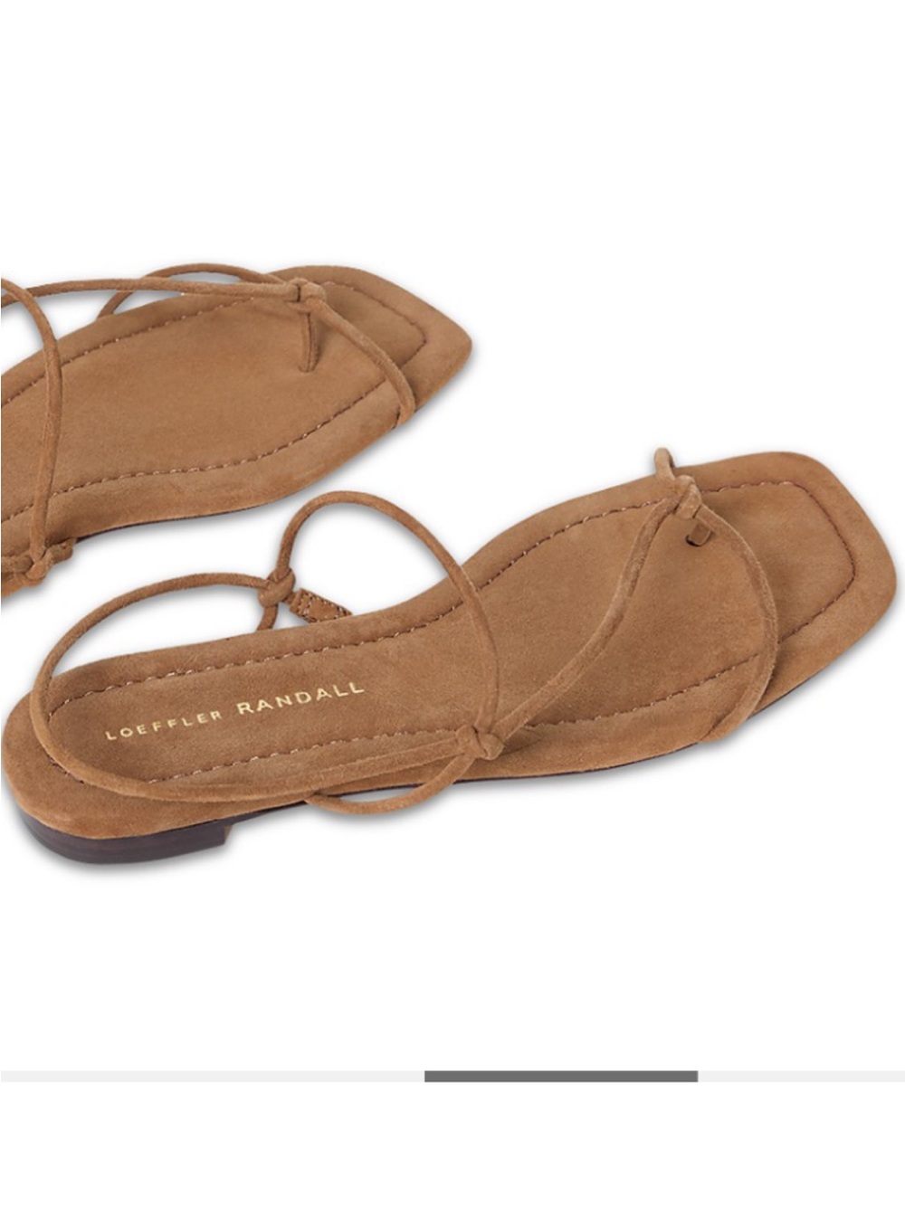 Loeffler Randall Brown Suede Strappy Flat Sandals - Picture 2 of 9